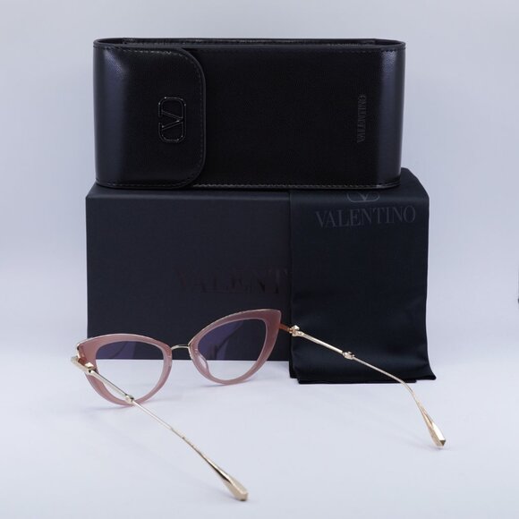 Valentino V-DAYDREAM VLX-123B Cat Eye Eyeglasses 51mm - Powder Pink/Gold - Picture 9 of 10